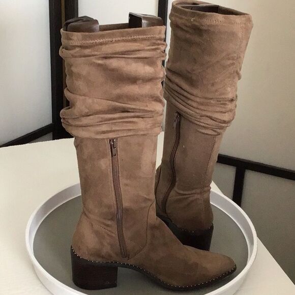 Steve Madden Wein Knee-High Tall Slouch Boot Women's Size 6.5 Western Boho Tan - Picture 9 of 14